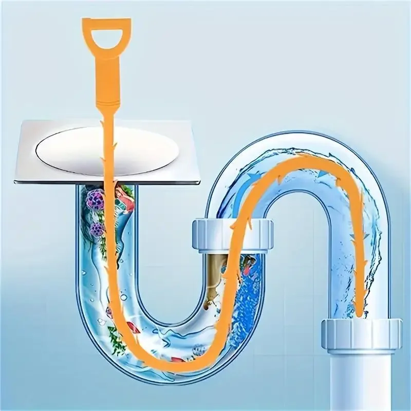 Household Drain Cleaner Tool For Hair Clog Removal Wash Basin Pipe Unclogging Cleaning Kit