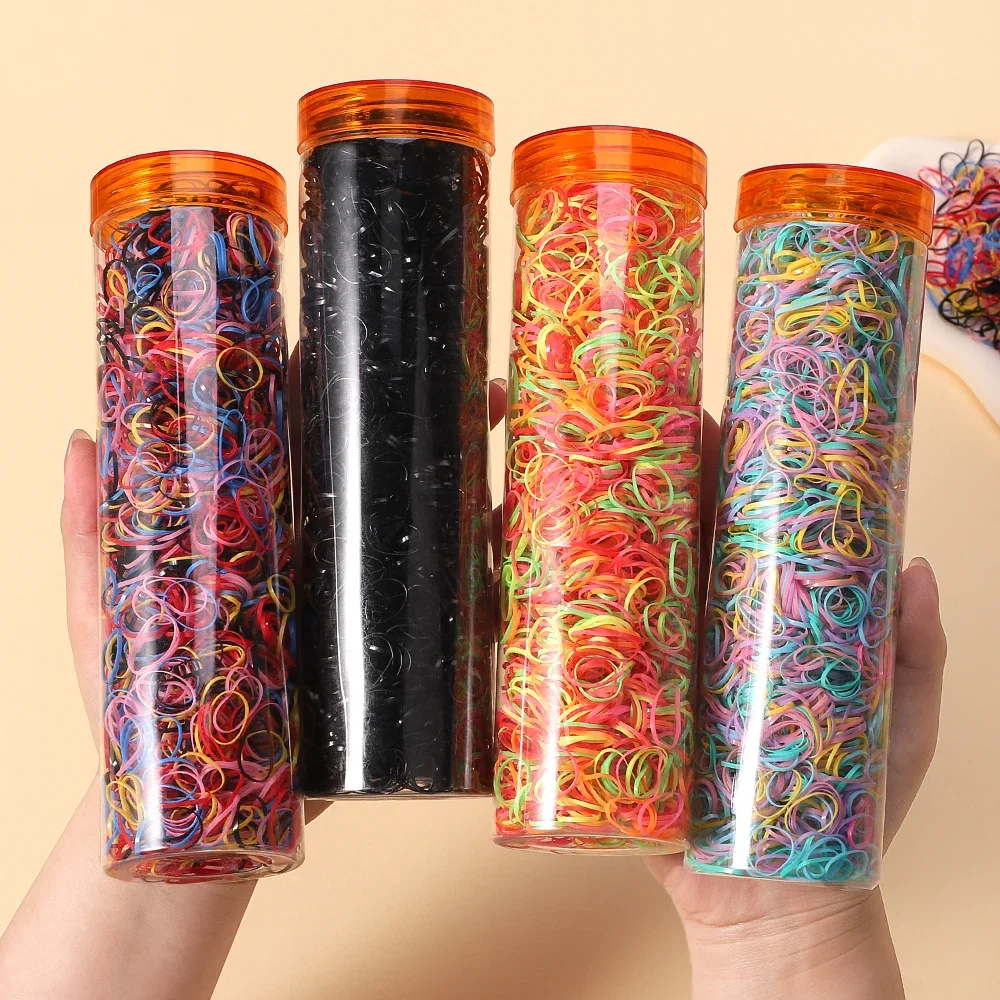 Girls Colourful Disposable Rubber Band Elastic Hair Bands Headband Children Ponytail Holder Bands 500Pcs For Kids Accessories