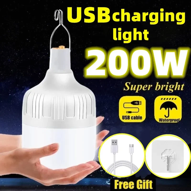 Cheap USB Rechargeable Light Bulb Outdoor Camping 3 Model Dimmable Portable Lanterns  Emergency Light