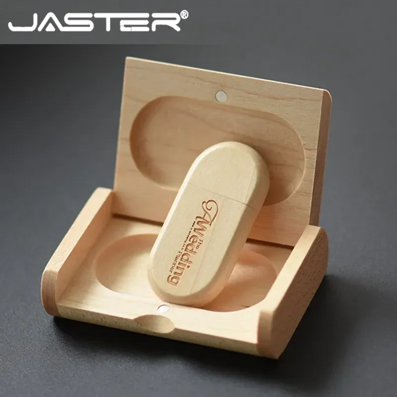 Jaster-caixa de Madeira Usb Flash Drive Memory Stick Pendrive de Madeira Presente de Casamento Logotipo Livre Logotipo Pessoal Disco u 128gb 64gb 32gb