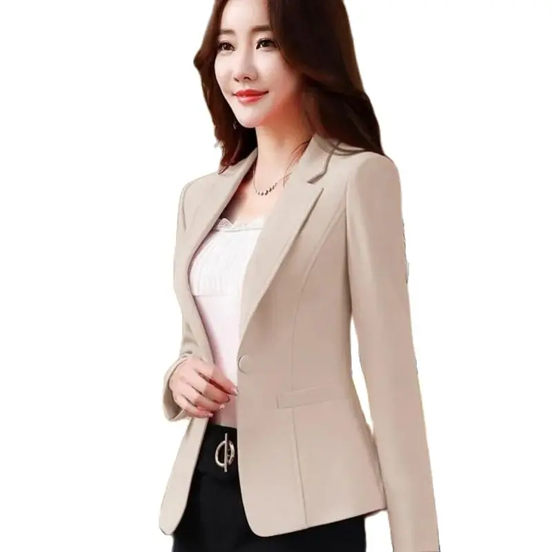 

Blazer Women's Fashion Temperament Long Sleeve Jacket Suit Professional Elegant Office Lady Blazers Coat Suit Short Clothing New