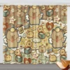 Capibara Cartoon Window Curtain, Guinea Pig Decoration, 100% Polyester Shade Curtains, Bedroom, Living Room, 2 Tablets Sets 1