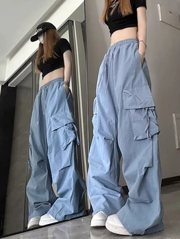 2025 رقص الجاز تهمة السراويل خمر البضائع السراويل الساخن فتاة بناطيل كاجوال المرأة الجديدة فضفاضة الهيب هوب واسعة الساق السراويل الطويلة 3