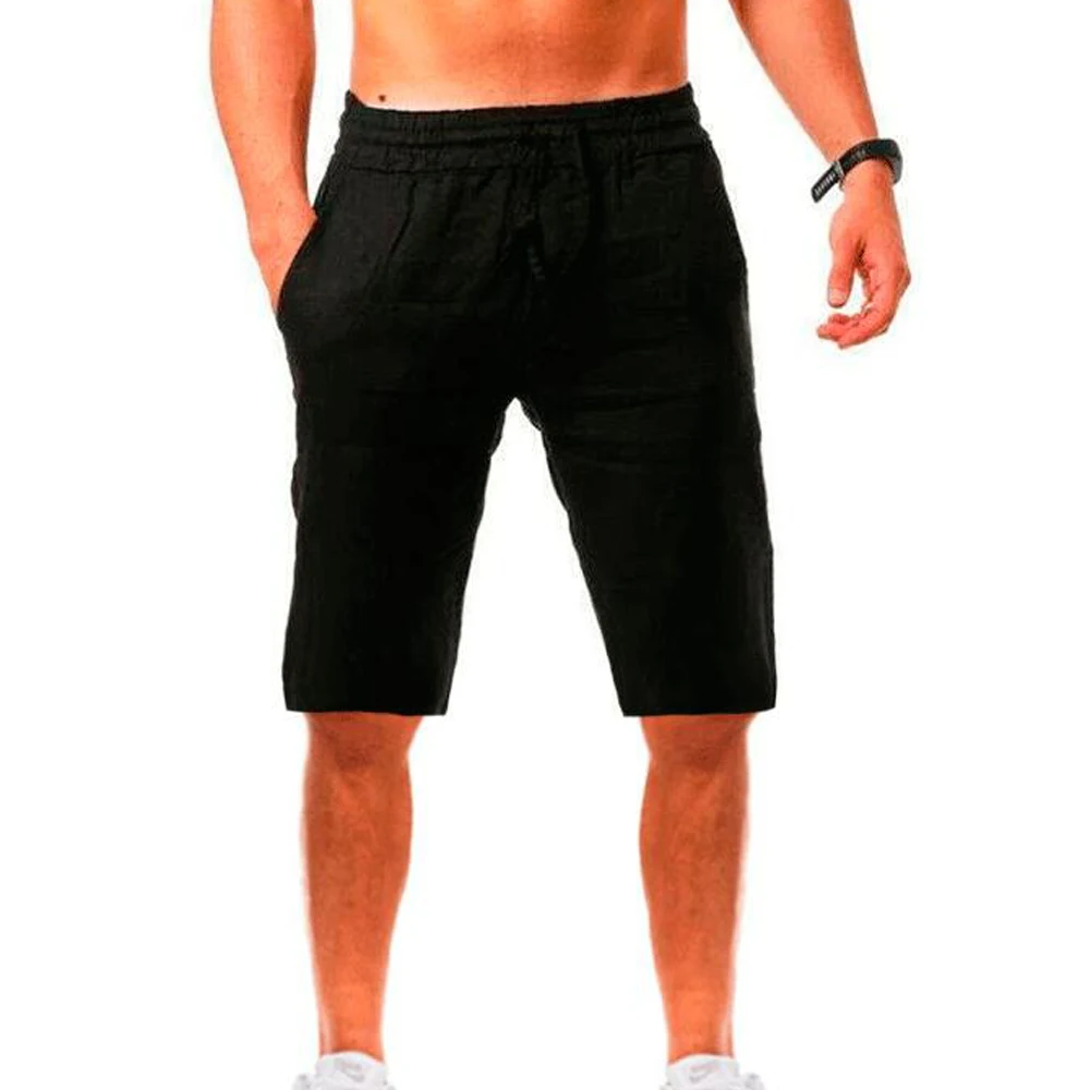 Mens Cotton Linen Summer Casual Wide Leg Pants