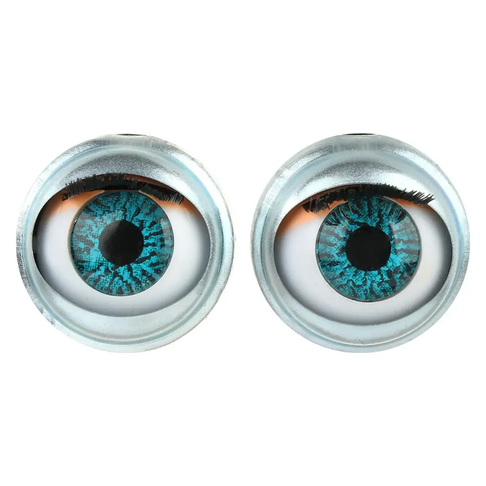 1Pair Doll Activity Eyes Doll Eye Accessories with Eyelashes Doll Rolling Eyeballs Simulation Active Eyeball DIY Doll Eyes