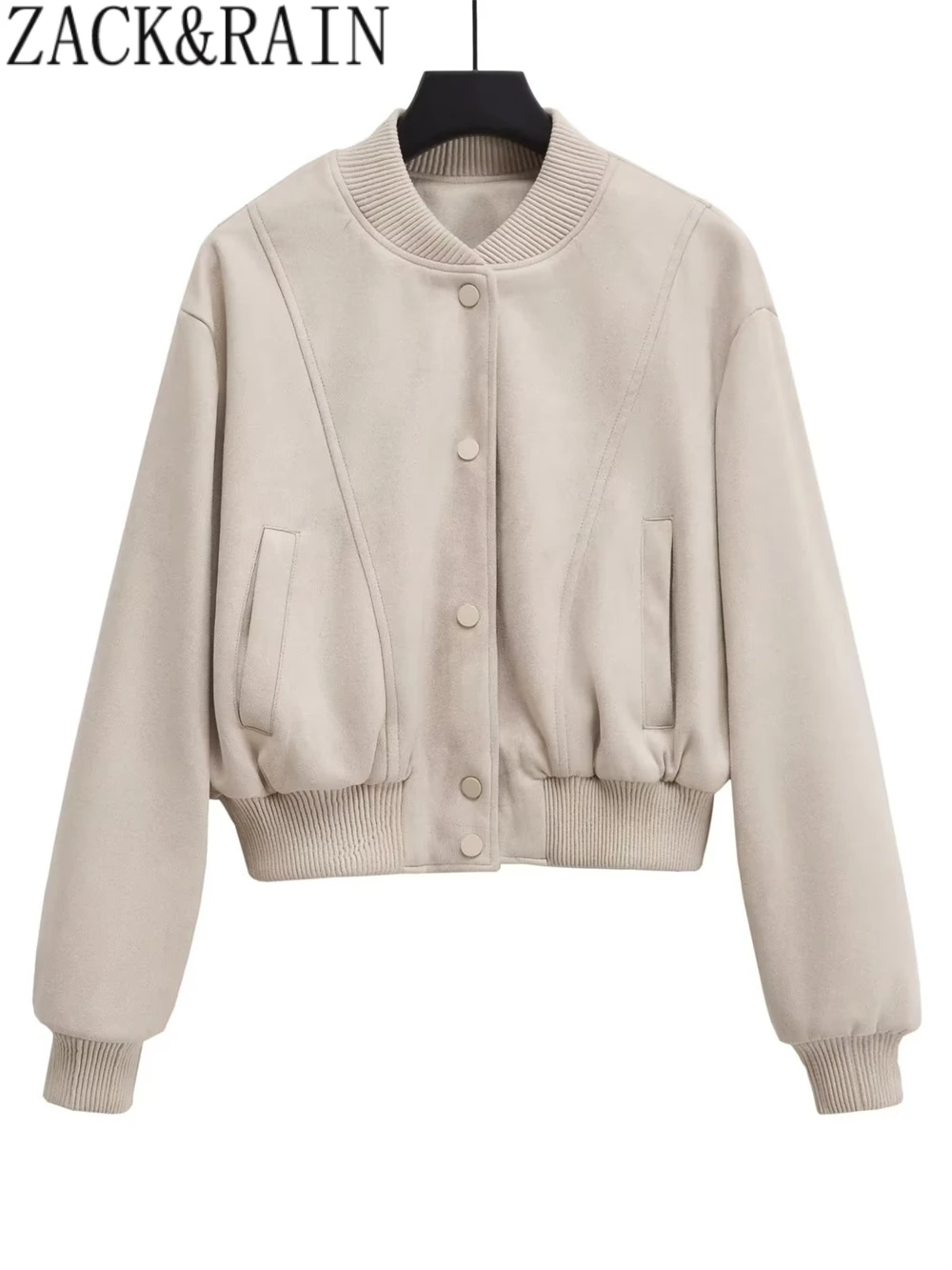 

Женская Осенняя куртка-бомбер ZACK RAIN, модная повседневная двухцветная куртка-бомбер, шикарные топы, 2023