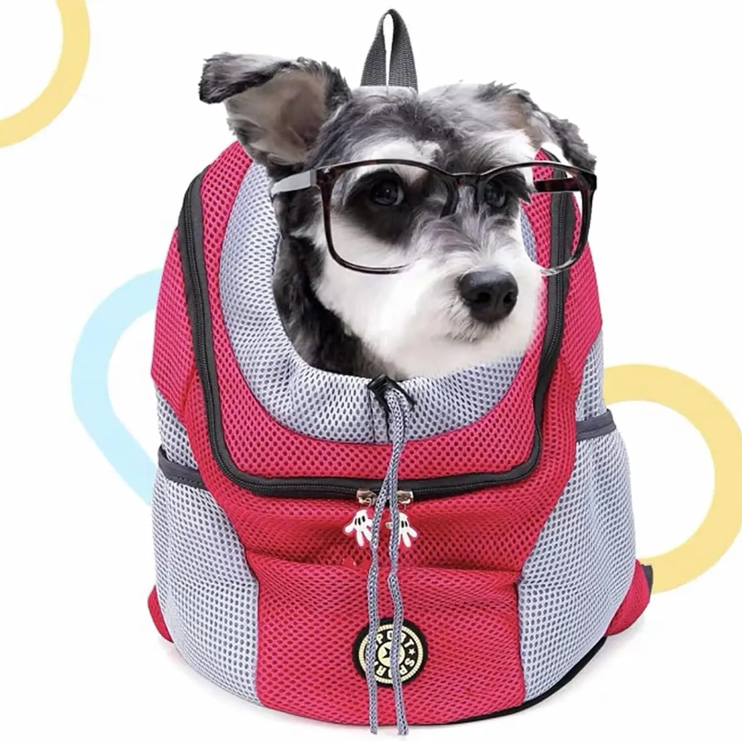 Pet Carrier Bag Backpack Front Pack Breathable Travel Bag for Small Medium Dogs Traveling Hiking Camping
