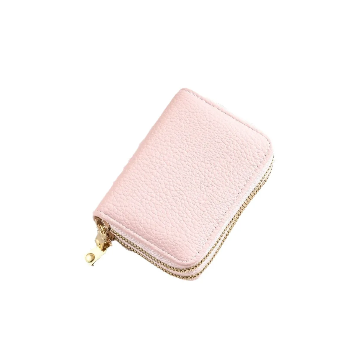 Women's Dual-Zipper Card Organizer  Textured Grain Wallet with Coin Pocket Multi-Slot Double-Layer Purse for Essentials & Travel