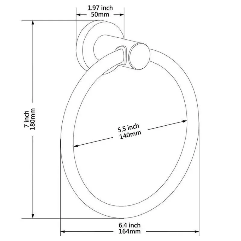 Silver Towel Ring, Semicircular Stainless Steel Towel Ring, Towel Rack, Wall Mounted Towel Ring