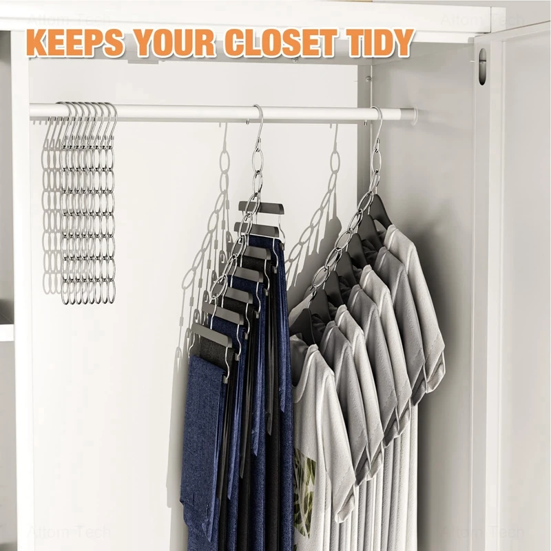 7 Hanging Hole Wardrobe Multi-port Support Circle Clothes Chain Hooks Clothing Drying Rack Hangers Home Storage 4