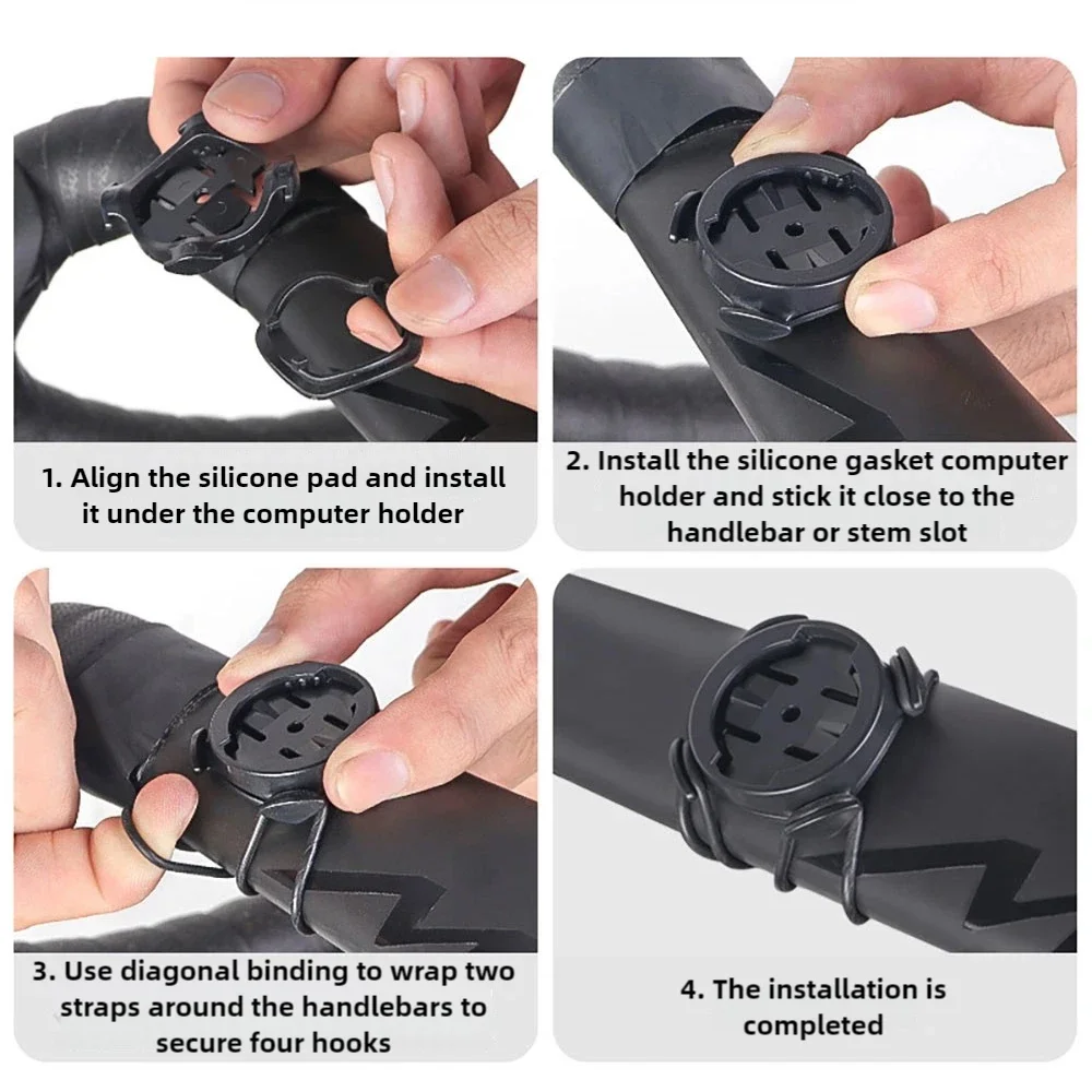 Bike Handlebar Computer Mount Adjustable Speedometer Holder Quick Install Stopwatch Bracket for Road and Mountain Cycling
