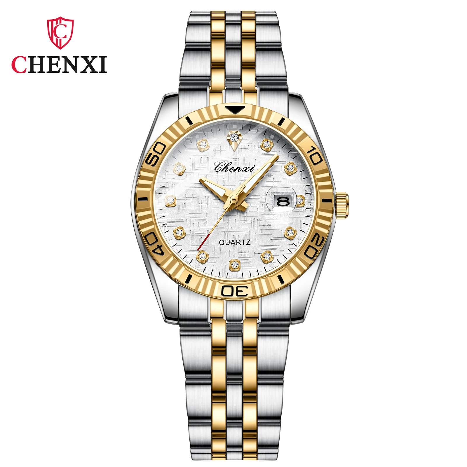 ساعة CHENXI 8201B كوارتز للزوجين، ساعة يد أنيقة بح...