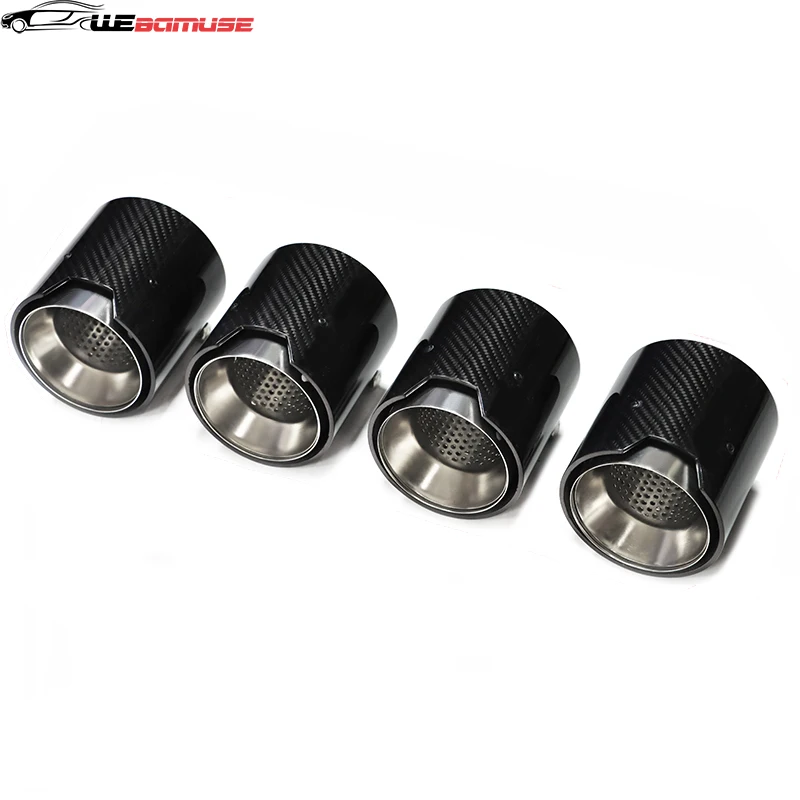 MP Carbon Fibre Exhaust Tailpipe Stainless Steel Exhaust Tailpipe Muffler System for BMW M2 M3 M4 F80 F82 F83 F87 4 PCS