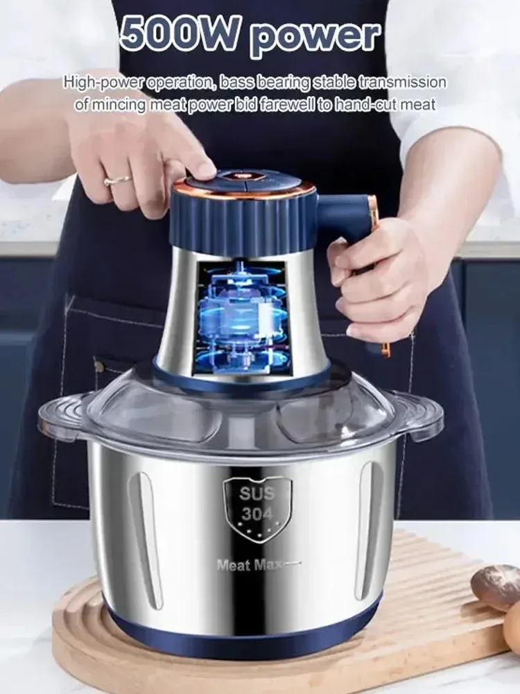 5L Electric Meat Grinders 304 Stainless Steel Food Crusher Multifunctional Vegetable Slicer Chopper Baby Food Processor 110V US 2