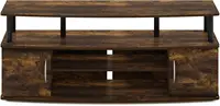 TV Stand for 55-Inch Screens, Entertainment Center with Storage Cabinets and Shelves, Amber Pine/Black 6