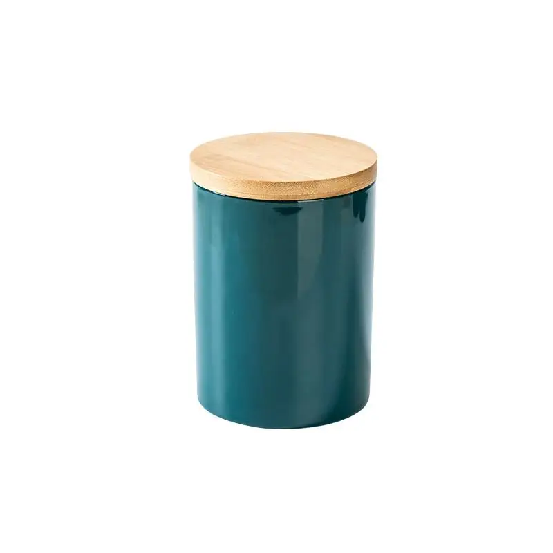 Creative Ceramic Storage Jar Tea Coffee Tank with Lid Sealed Jar Household Kitchen Dried Fruit Nut Storage Tanks Snack Candy Can