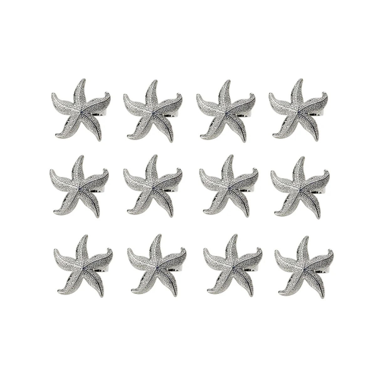 

Starfish Napkin Rings 12 Silver Nautical Summer Wedding Party Beach Table Decor