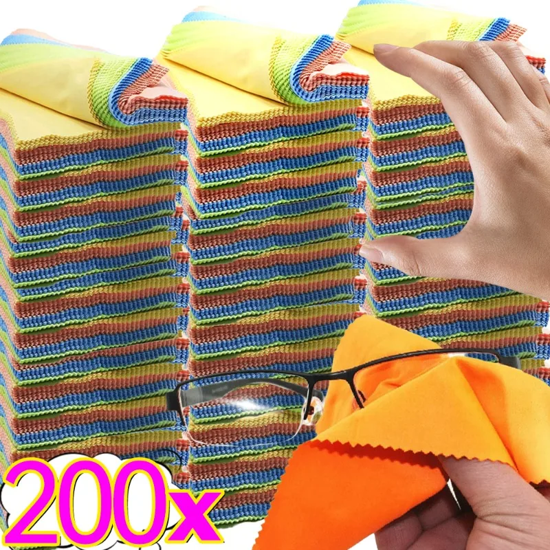 1/200Pcs Random Color Glasses Cleaner High Quality for Lens Clothes Phone Screen Cleaning Wipes Microfiber Clean Cloth