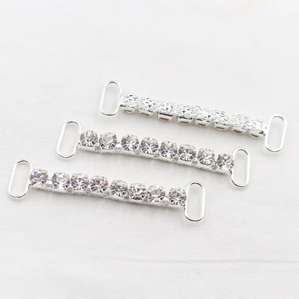 12*55MM 단일 행 강화 라인스톤 장식 체인/비키니 연결 버클 어깨끈 의류 액..