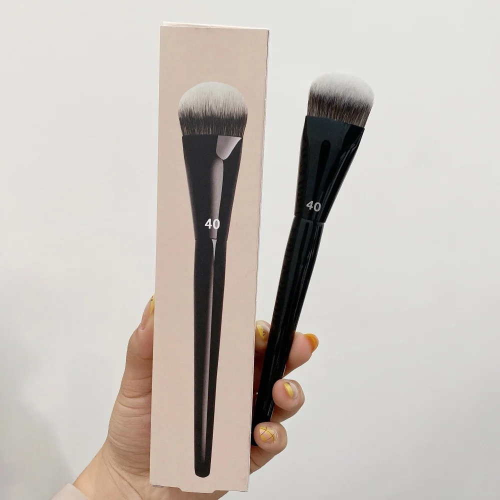 PRO Foundation Brush 40 - Black Flawless Flexible Synthetic Makeup Brush for Liquid and Cream Products