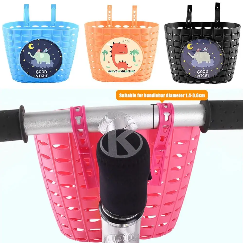Description Picture 4 of itemChildren Bicycle Storage Bag Scooter Handlebar Basket Bike Front Carrier Bag Scooter Front Basket with Sticker Cycling Accessory