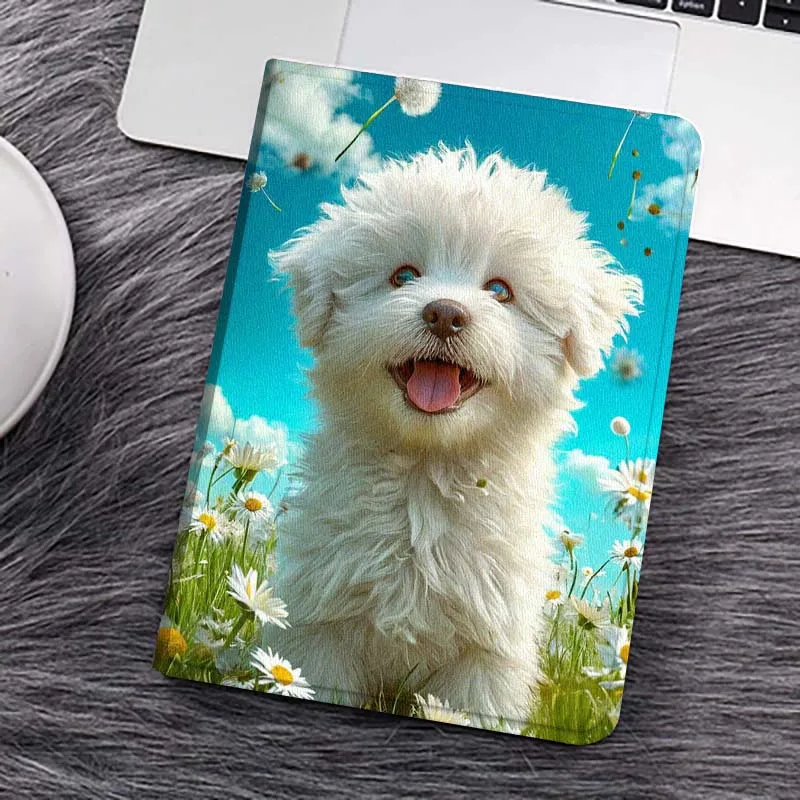 Cute Cartoon Dog Flower Art Soft Tablet Case - Perfect Gift