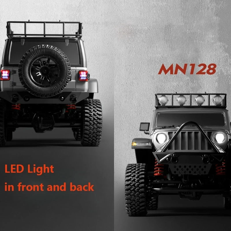 1:12 Car MN128 Wranglers Climbing Remote Control Car Adult Professional 2.4G 4WD Climbing Buggy With Led Light Rc Toy Car Gift 3