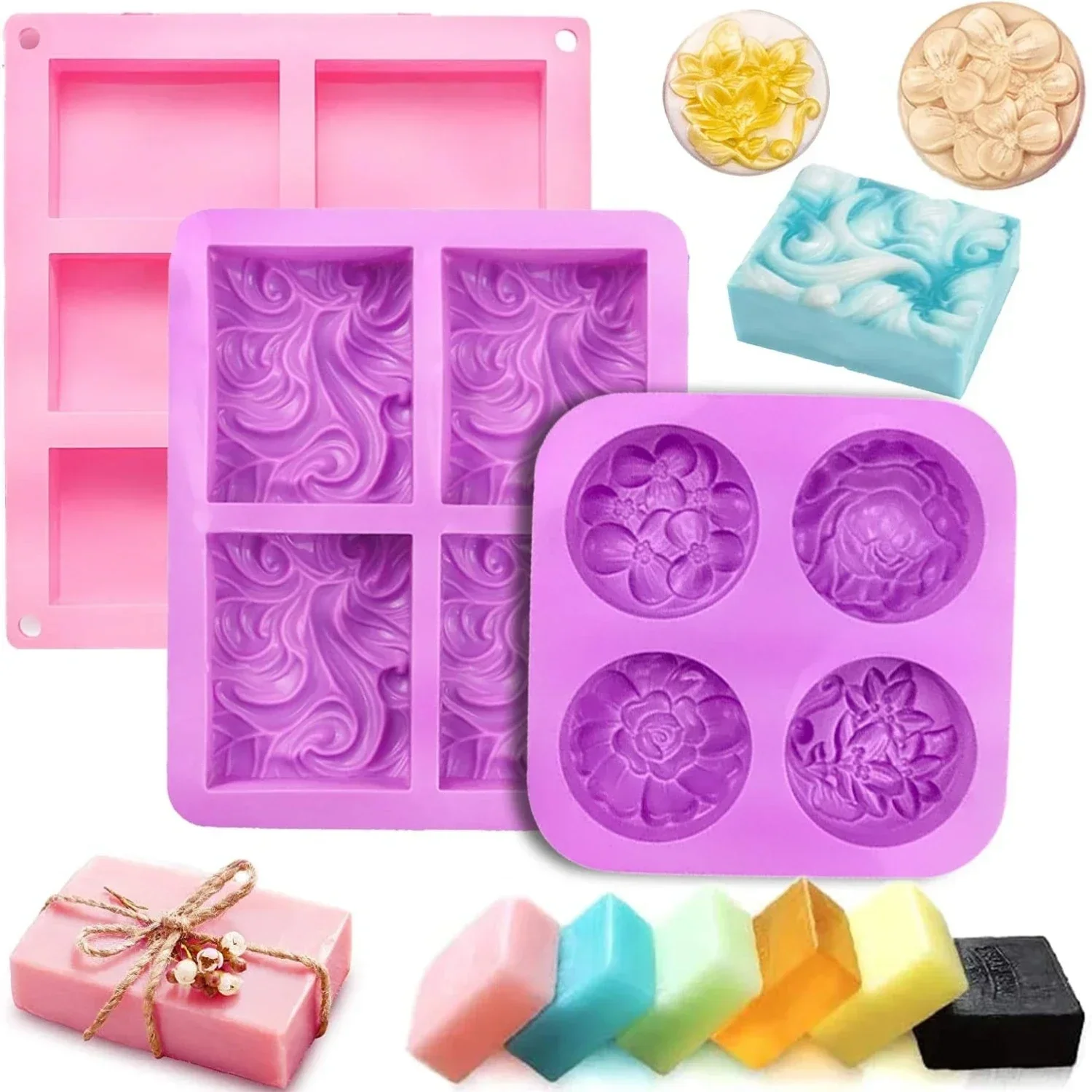 Silicone Soap Molds Create Versatile Rectangle Oval Flower Soaps Delightful Handmade Cake Chocolates Candy Mould silicone soap molds