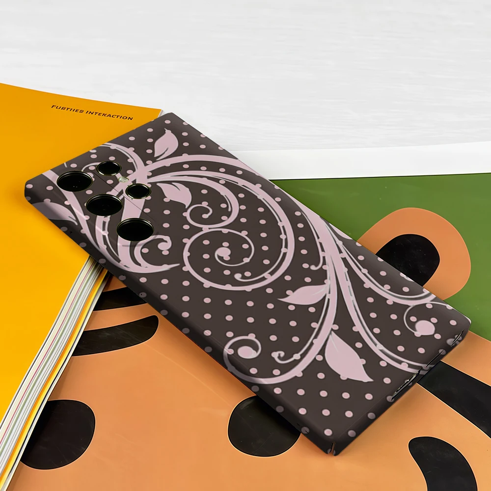 Pink Scroll & Polka Dots Shockproof Tough Phone Case