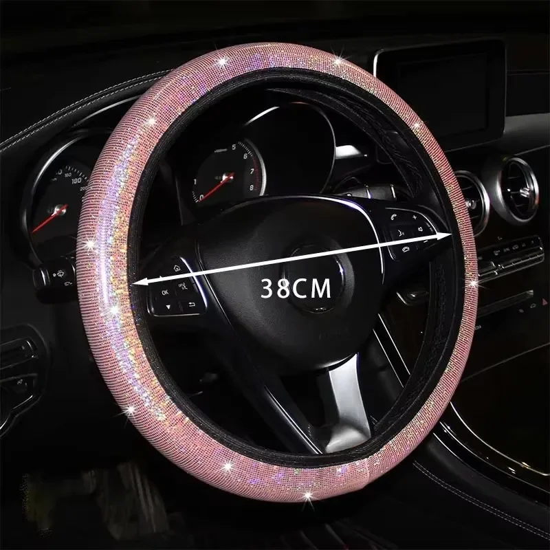 Diamond Rhinestones Car Steering Wheel Cover Auto Interior Accessory