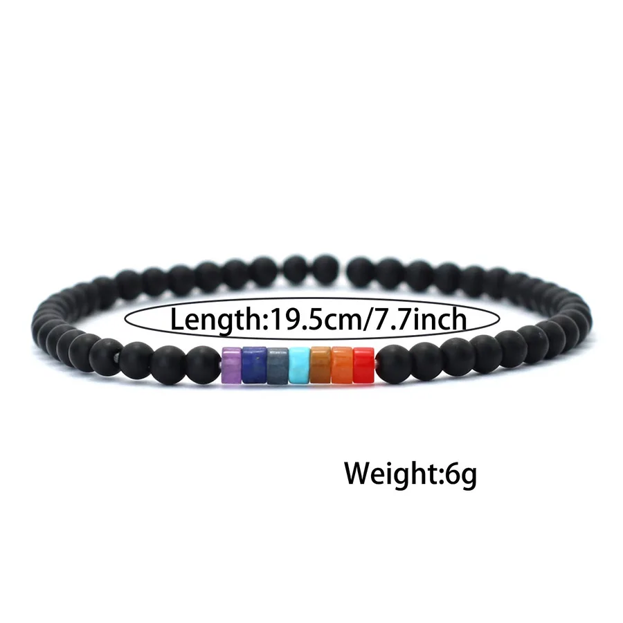 Men Volcanic Rock Beads Chakra Bracelet for Meditation