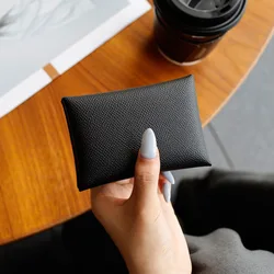 Luxury Split Leather Unisex Designer Wallet - High - Grade Minimalist Card Holder and Purse (Black)