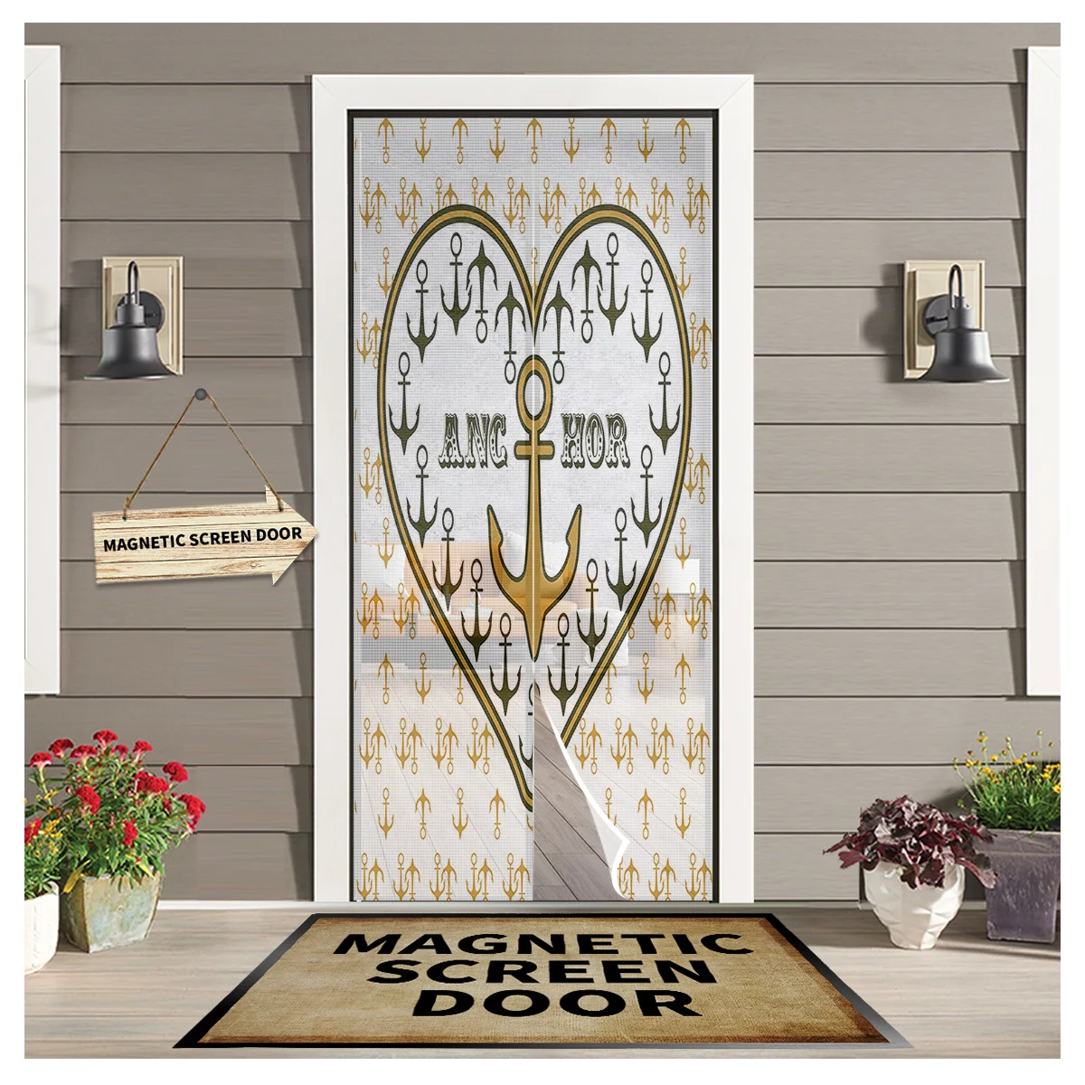 

Anchor Love Kitchen Door Curtain Mosquito-proof Window Screen Bedroom Magnetic Door Curtain