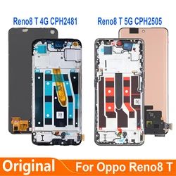 Pièces d'assemblage de Hébergements eur d'écran tactile d'affichage à cristaux liquides, AMOLED d'origine pour Oppo Reno8 T, 4G, 5G, CPH2481, CPH2505