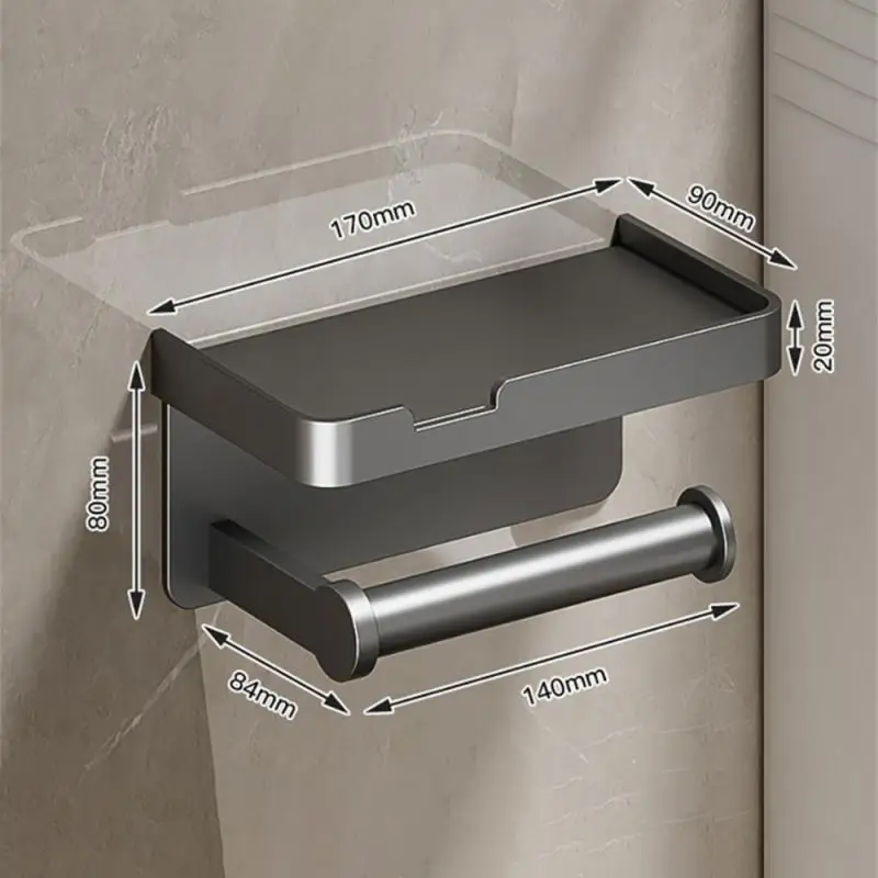 Aluminum Alloy Toilet Paper Holder Bathroom Wall Mount WC Paper Phone Holder Shelf Towel Roll shelf Accessories