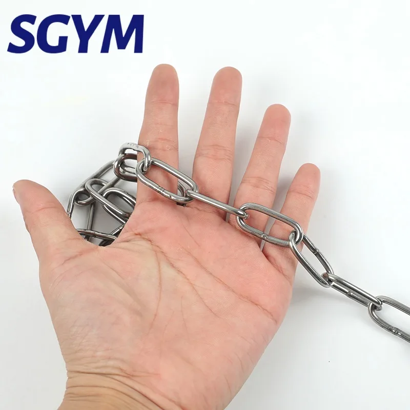 Stainless Steel Chain 304 Stainless Steel Chain 1.2/3/4/5/6/8mm Diameter Hanging Swing Chain Lifting Pet Industry Welded Binding Clothing Line