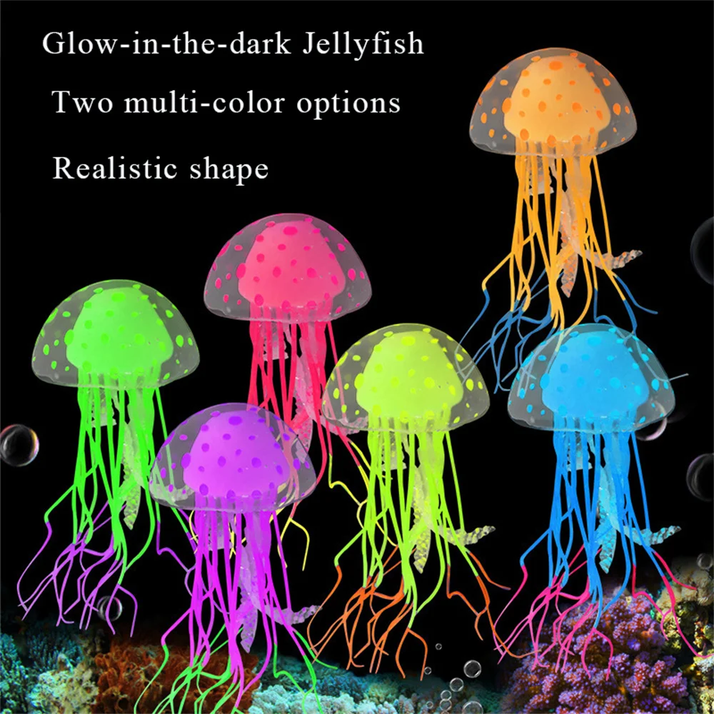 

6Pcs Artificial Swim Luminous Jellyfish Aquarium Decoration Fish Tank Underwater Live Plant Luminous Ornament Aquatic Landscape