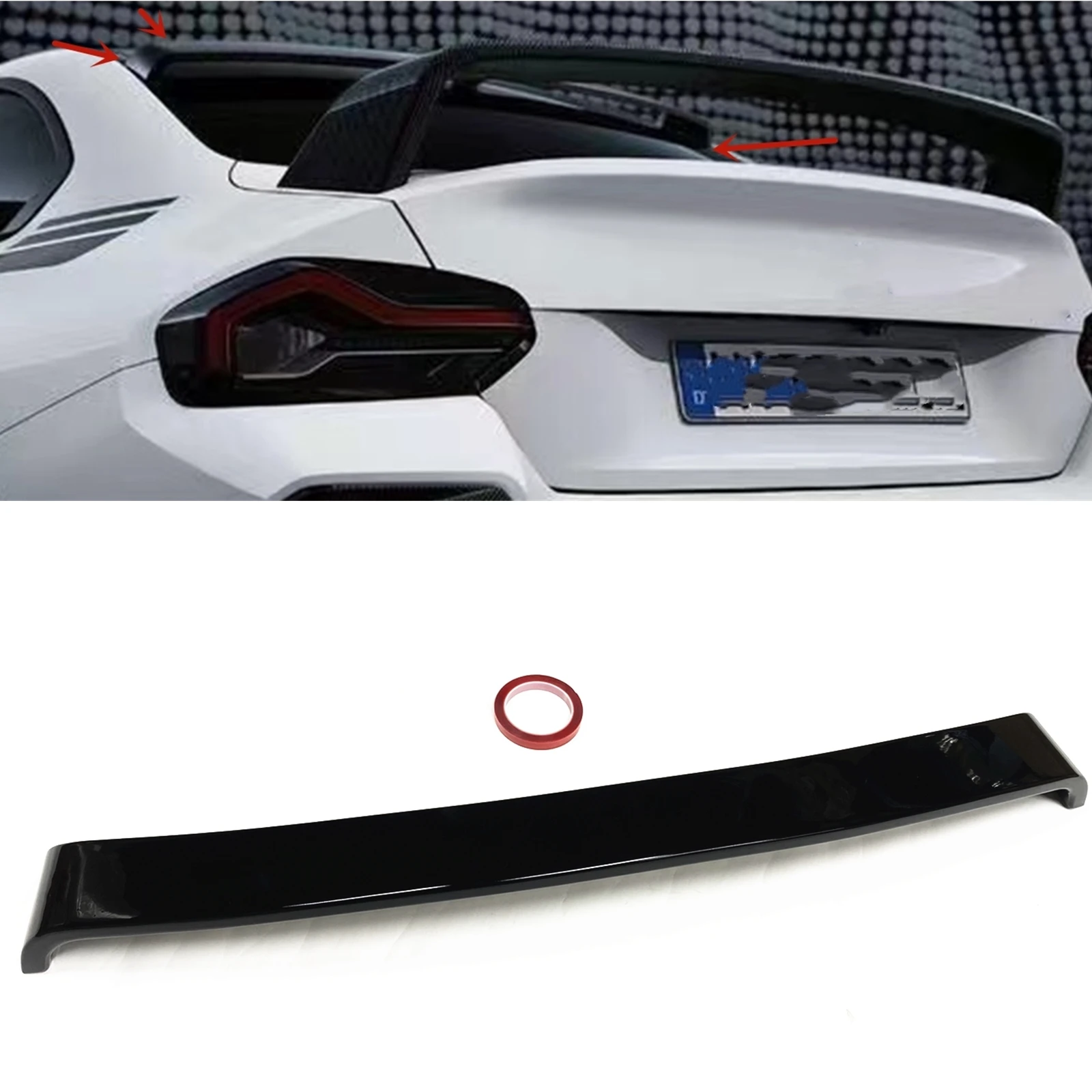 

Glossy Black Car Rear Window Roof Splitter Lip Trunk Lid Spoiler Wing For BMW New 2 Series G42 M235i M240i 2022-2023