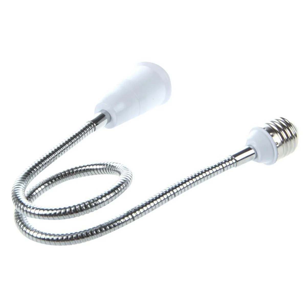 BAAU 3X E27 to E27 Light Lamp Bulb Flexible Extension Adaptor Converter (White,60cm)