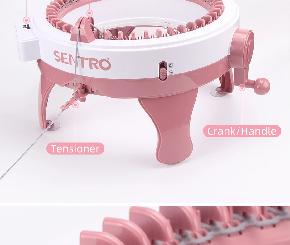 Sentro Strickmaschine Originalteile/Zubehör Ersatzkurbel/Griff, Spanner, Rot-weiße Hängenadel, Zähler – Detail 3