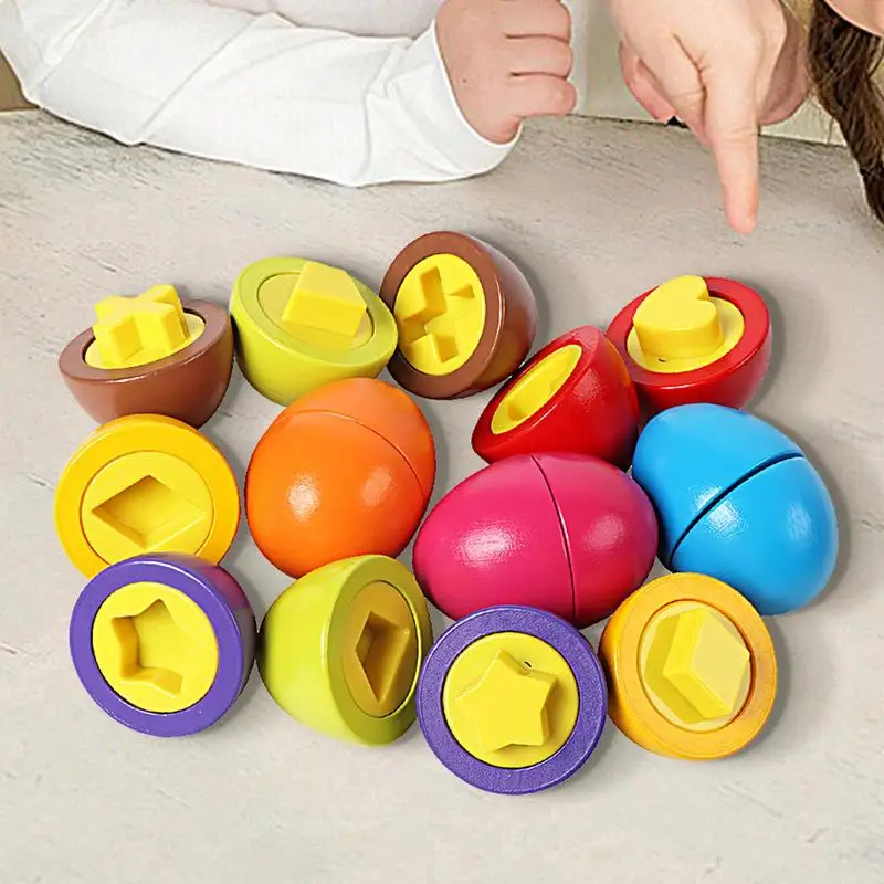 Egg Matching Toy Recognition Sorter Egg Set Of 8 Early Learning Matching Color Shape Recognition Sorter Puzzle For Toddler