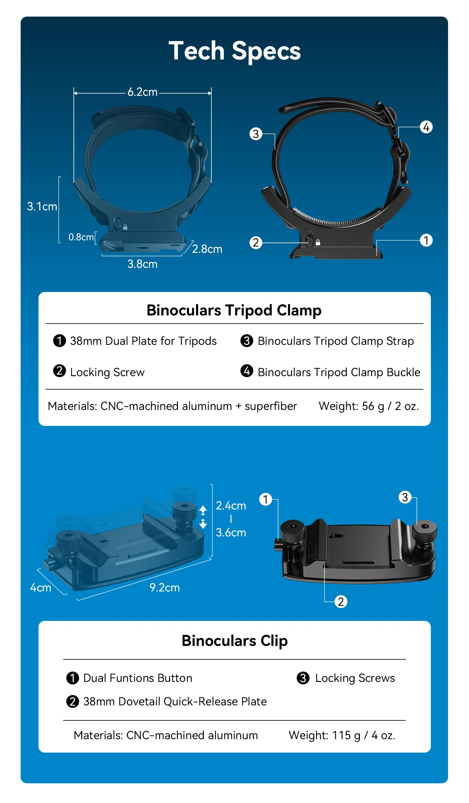 APEXEL Neuer Verbesserter Binokular-Smartphone-Adapter Binokularhalterung 360 ° Drehbare Halterungsklemme mit Schnellmontagegurt für Mobiltelefone – Detail 22