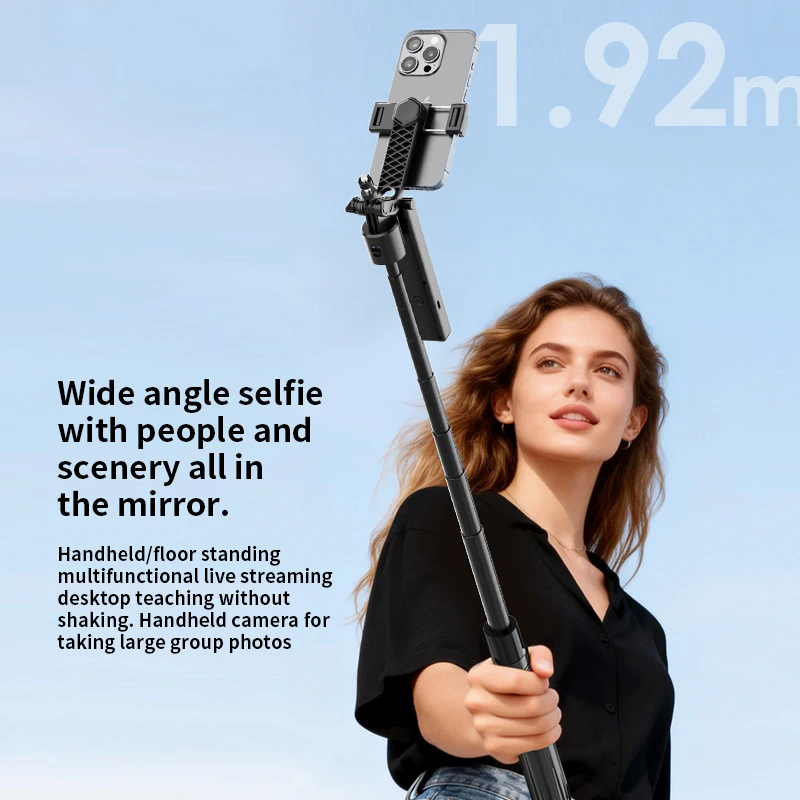 Tripod For Mobile 360°Auto-Rotation Shooting Quadrapod Selfie Stick Phone Stand AI Face Following, With Remote Control_voghion.com