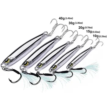 금속 지그 전기 도금 다리미 플레이트 루어, 낚시 루어, 하드 미끼, 후크 2 개, 바닷물 스푼, 생체 모방 미끼, 2 개, 15g, 20g, 30g, 40g 상품 이미지