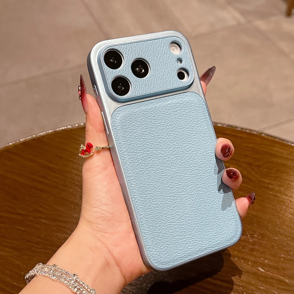 Candy Leather Shockproof Phone Case with Big Window Design