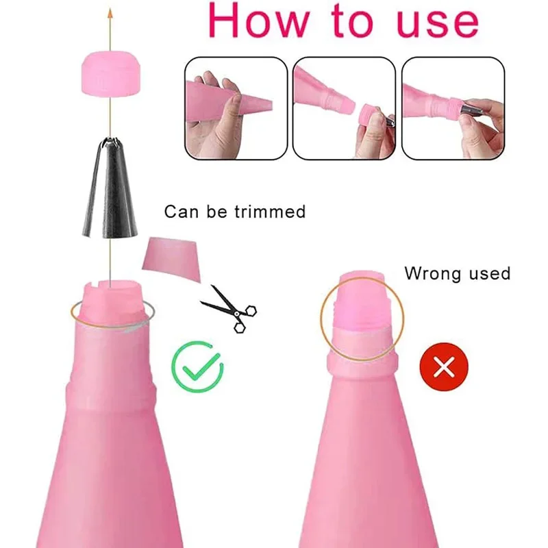 Stainless Steel Nozzle Set, Silicone Piping Bag, Reusable Cream Pastry Bag, Cake Decoration Tool, Baking Tool Y2k 2025 New