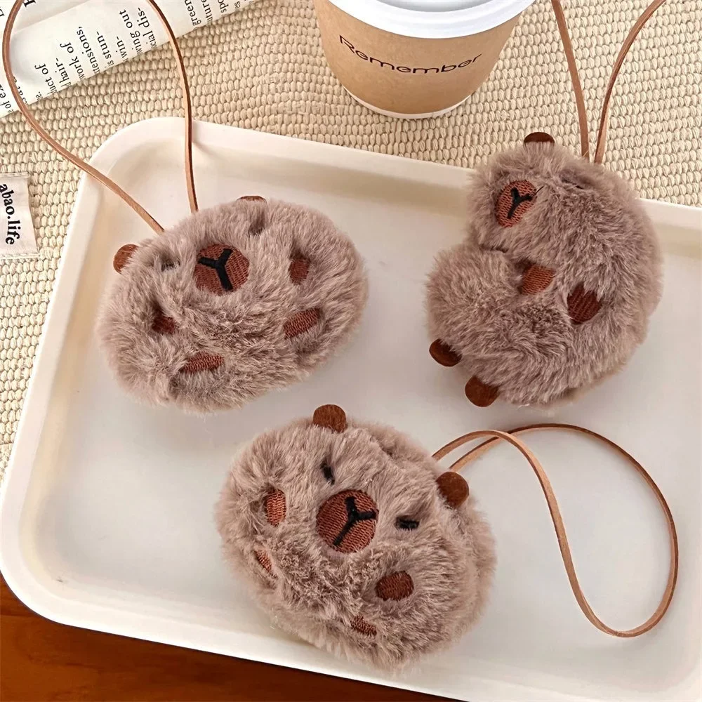 Cute Plush Capybara Keychain Cartoon Bag Pendant Capybara Doll Brooch Fluffty Animal Doll Key Ring Pendant Men Women Image 4