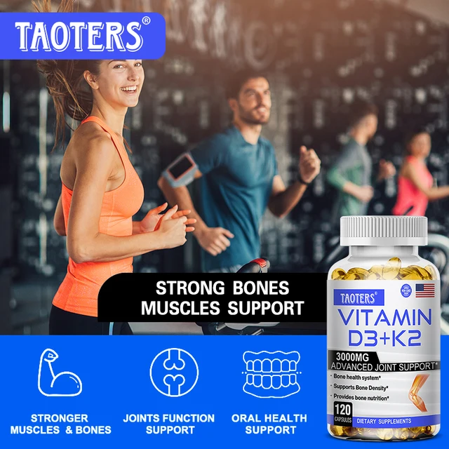722-d18702.jpg TAOTERS Vitamin D3+K2 supplement promotes calcium absorption, cardiovascular health, and helps human growth and development