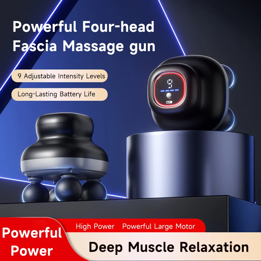 Fascia Gun Muscle Massager Gun High Frequency Neck Shoulder Waist Massage Machine Professional Fascia Massage Gun Relaxation