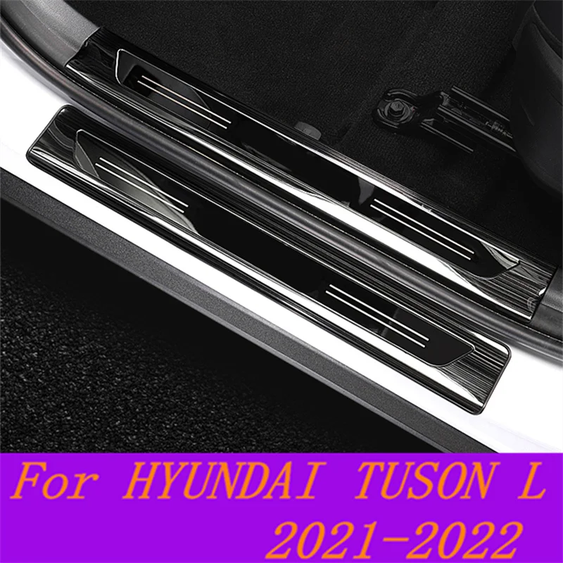 

Для HYUNDAI TUSON L 2021 2022 дверной порог для багажника задняя защитная накладка приветственная педаль для внутренней и внешней отделки высокое качество